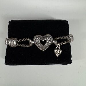 Brighton silver two strand heart heart bracelet